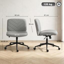 Rackhams Criss Cross Legged Office Chair Height Adjustable Grey - thumbnail 3