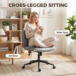 Rackhams Criss Cross Legged Office Chair Height Adjustable Grey - thumbnail 4
