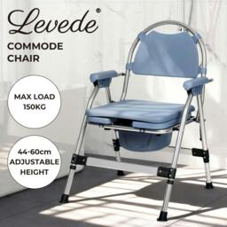 Rackhams Commode Chair for Bedroom Folding Adjustable Bedside Toilet Shower Chair - thumbnail 2