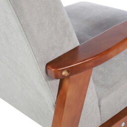 Rackhams 2-Seater Loveseat Sofa Linen Padded Rubber Wood in Grey - thumbnail 5