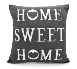Rackhams Home Sweet Home Cushion - 43cm x 43cm - Charcoal - thumbnail 1