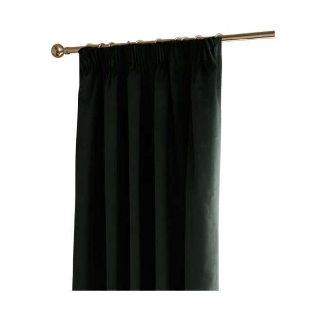 Rackhams Ultimate Velvet Pencil Pleat Curtains - Black - 229cm x 137cm - Black - 100% Polyester - image 1