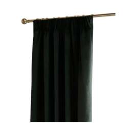 Rackhams Ultimate Velvet Pencil Pleat Curtains - Black - 229cm x 137cm - Black - 100% Polyester