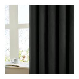 Rackhams Ultimate Velvet Pencil Pleat Curtains - Black - 229cm x 137cm - Black - 100% Polyester - thumbnail 2