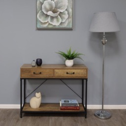 Rackhams Giona Polished Chrome & Grey Floor Lamp - thumbnail 2