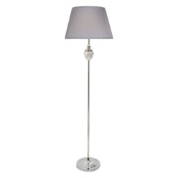 Rackhams Giona Polished Chrome & Grey Floor Lamp - thumbnail 3