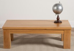 Rackhams Dakota Chunky Oak Coffee Table for Living Room - 122cm - Brown - thumbnail 2