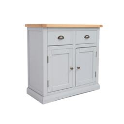Rackhams Loreo Light Grey 2 Drawer 2 Door Sideboard Brass Cup Handle - Light Grey - thumbnail 3