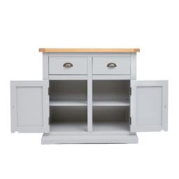 Rackhams Loreo Light Grey 2 Drawer 2 Door Sideboard Brass Cup Handle - Light Grey - thumbnail 5