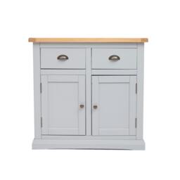Rackhams Loreo Light Grey 2 Drawer 2 Door Sideboard Brass Cup Handle - Light Grey - thumbnail 1