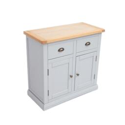 Rackhams Loreo Light Grey 2 Drawer 2 Door Sideboard Brass Cup Handle - Light Grey - thumbnail 4
