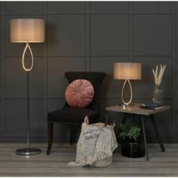 Rackhams Zabina Polished Chrome & Grey LED Table Lamp - thumbnail 4