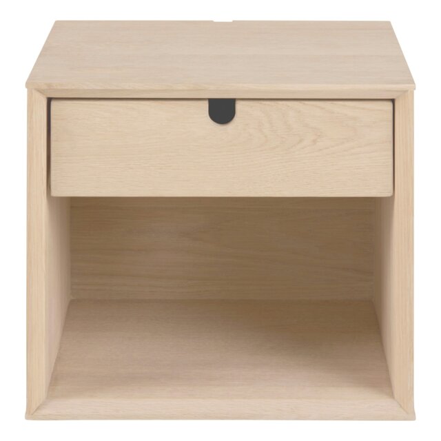 Rackhams Century 1 Drawer Wall Mounted Bedside Table in White Oak - 1 - White - Manufactured wood - image 1