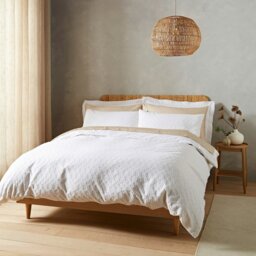 Rackhams 180 Thread Count Waffle Cotton Circle Duvet Cover Set - Double