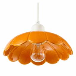 Rackhams Modern Orange Gloss Ceramic Pendant Light Shade with Scallop Edge - thumbnail 4