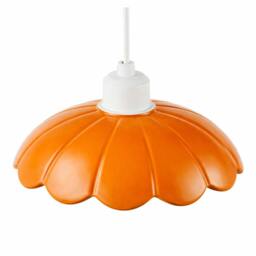 Rackhams Modern Orange Gloss Ceramic Pendant Light Shade with Scallop Edge - thumbnail 5