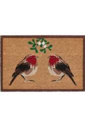 Rackhams Coir Doormat Christmas Robin Design - 40X60 cm - thumbnail 1
