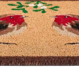 Rackhams Coir Doormat Christmas Robin Design - 40X60 cm - thumbnail 3
