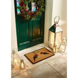 Rackhams Coir Doormat Christmas Robin Design - 40X60 cm - thumbnail 4