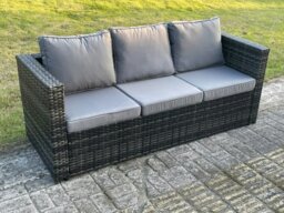 Rackhams 11 Seater Rattan Garden Furniture Set with Rectangular Coffee Table, 2 Corner Side Tables & 2 Stools - thumbnail 6