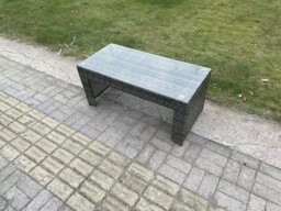 Rackhams 11 Seater Rattan Garden Furniture Set with Rectangular Coffee Table, 2 Corner Side Tables & 2 Stools - thumbnail 5