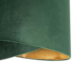 Rackhams Forest Green Velvet Fabric Pendant Shade with Gold Faux Leather Lining - thumbnail 4
