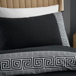 Rackhams Artemis Greek Key  Duvet Cover Set - Black - Double - thumbnail 5