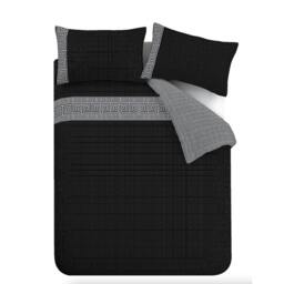 Rackhams Artemis Greek Key  Duvet Cover Set - Black - Double - thumbnail 6