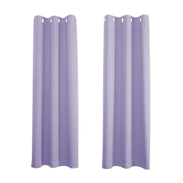 Rackhams Lilac Eyelet Curtains - Thermal Blackout Curtains - 46 x 54 Inch Drop - 2 Panel