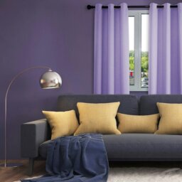Rackhams Lilac Eyelet Curtains - Thermal Blackout Curtains  - 46 x 54 Inch Drop - 2 Panel - thumbnail 6