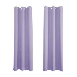 Rackhams Lilac Eyelet Curtains - Thermal Blackout Curtains  - 46 x 54 Inch Drop - 2 Panel - thumbnail 1