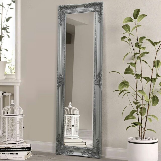 Rackhams Haddon Slim Mirror Antique Silver 47cm x 142cm - Silver - image 1