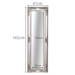 Rackhams Haddon Slim Mirror Antique Silver 47cm x 142cm - Silver - thumbnail 2