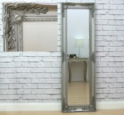 Rackhams Haddon Slim Mirror Antique Silver 47cm x 142cm - Silver - thumbnail 6