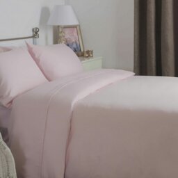 Rackhams Brushed Cotton Duvet Cover - Powder Pink - Superking - Powder Pink - 100% Cotton - thumbnail 3
