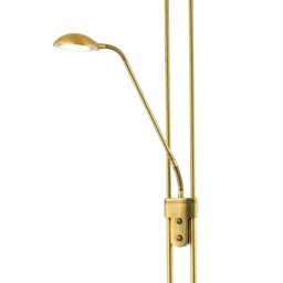 Rackhams LED Mother and Child Floor Lamp in Antique Brass with Rotary Dimmer Switches - thumbnail 4