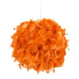 Rackhams Eye-Catching and Modern Small Orange Feather Decorated Pendant Lighting Shade - thumbnail 1