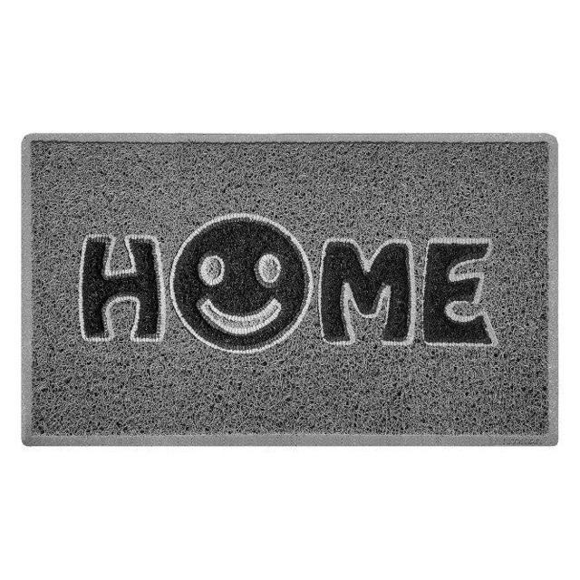 Rackhams Home Smile Inlay Embossed Doormat - Grey - image 1
