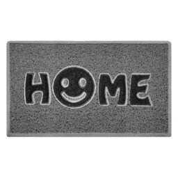 Rackhams Home Smile Inlay Embossed Doormat - Grey - thumbnail 1
