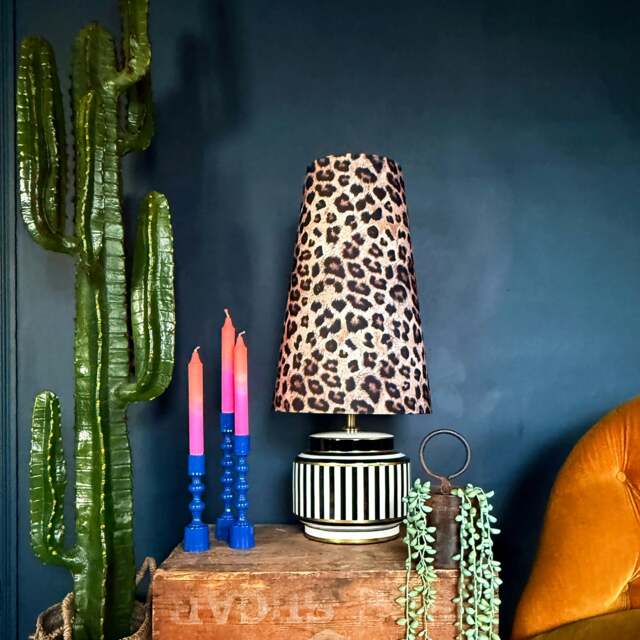Rackhams Jaguar Print Oversized Cone Velvet Lampshades - Queen - image 1
