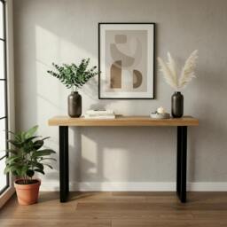 Rackhams Premium Solid Oak Console Table - 90x30cm - thumbnail 3