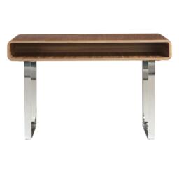 Rackhams Rectangular Walnut and Chromed Steel Console Table 3000 - thumbnail 2