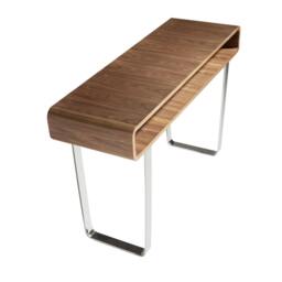 Rackhams Rectangular Walnut and Chromed Steel Console Table 3000 - thumbnail 6