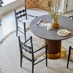 Rackhams Jiro Dining Chair With Arms, Sold Wood - Black - thumbnail 5