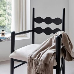 Rackhams Jiro Dining Chair With Arms, Sold Wood - Black - thumbnail 6