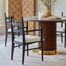 Rackhams Jiro Dining Chair With Arms, Sold Wood - Black - thumbnail 4
