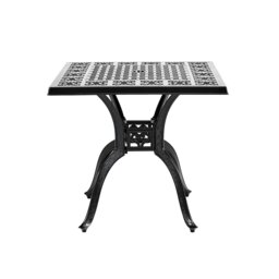 Rackhams Black Cast Aluminium Square Outdoor Dining Table - thumbnail 4
