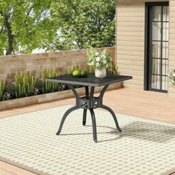 Rackhams Black Cast Aluminium Square Outdoor Dining Table - thumbnail 2