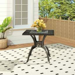 Rackhams Black Cast Aluminium Square Outdoor Dining Table