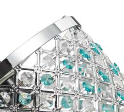 Rackhams Modern Sparkly Ceiling Pendant Light Shade with Clear and Teal Beads - thumbnail 2